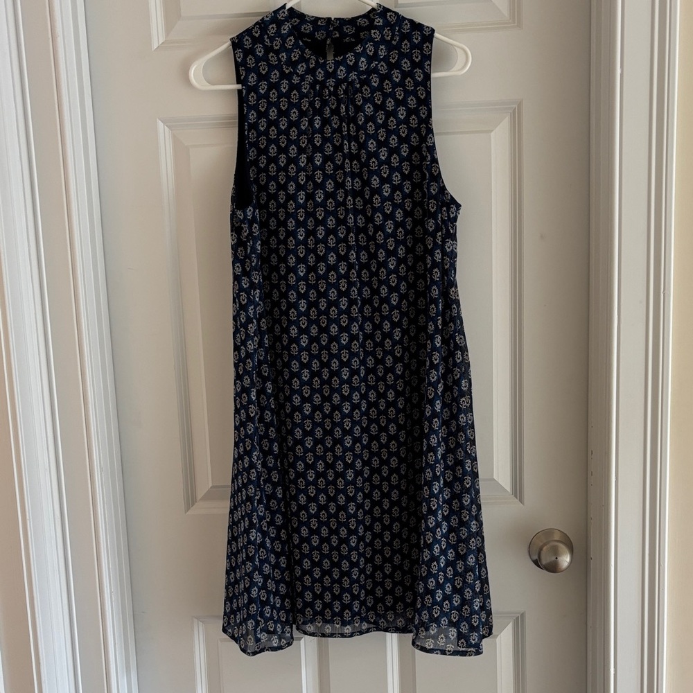 Tommy Hilfiger Navy Patterned Midi Dress